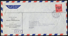 Switzerland 5 O 18 90c WHO/OMS on Cover to Canada