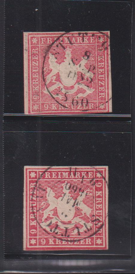 Germany - Wurtemburg #17,17a F - VF