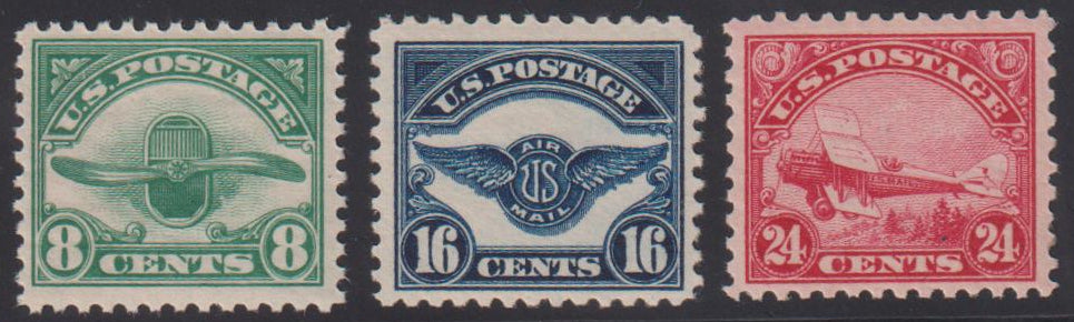 US Airmails #C4-6 Mint\NH F - VF+