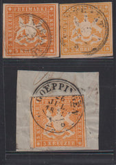 German Colonies - Wurttemberg #Mi12a,b,c Used F - VF