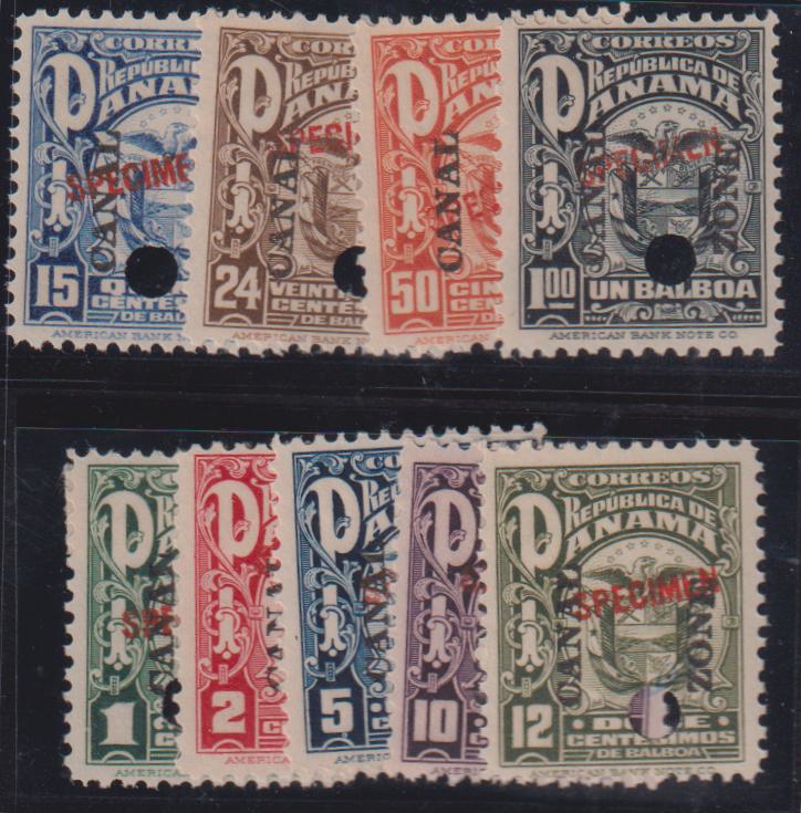 US Possessions - Canal Zone #68-9, 69A-G Mint\Hinged/NH