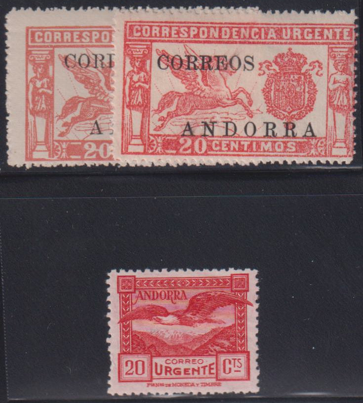 Spain - Andorra #E1-3 Mint\Hinged F
