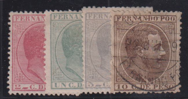 Spain - Fernando Poo #5-8 Used F - VF