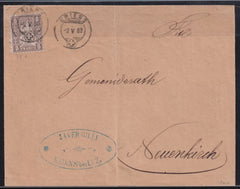 Switzerland 1882 #61a Double Embossing on cover with Von Der Weid Certificate