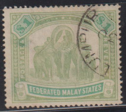 British Area A- M - Malaya #14 Used F - VF