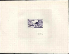 Algeria C9  Artist Die Proof, Airplane, Violet, Signed