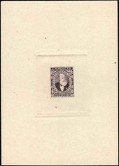 Brazil c.1870 Artist Die Proof in Dark Purple of Emperor Dom Pedro