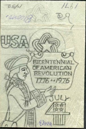 Ralph Dyer Artwork : Scott 1432. American Bicentennial
