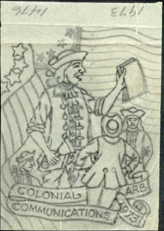 Ralph Dyer Artwork : Scott 1474, Stamp Collector Day, Colonial