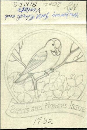 Ralph Dyer Artwork : Scott 1982 Birds and Flowers New Jersey