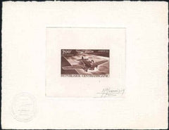 Central Africa C48 Artist Die Proof in Brown, Junker Plane