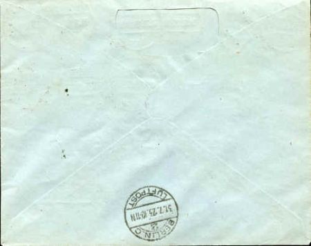 Germany 1925 VF Airmail cover, from Berlin to Scotland via Bremen