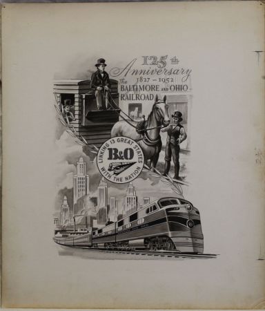 US Artmaster Scott 1006 1952 B & O Railroad - Artwork