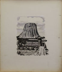 US Artmaster Scott 1084 1956 Devils Tower - Artwork