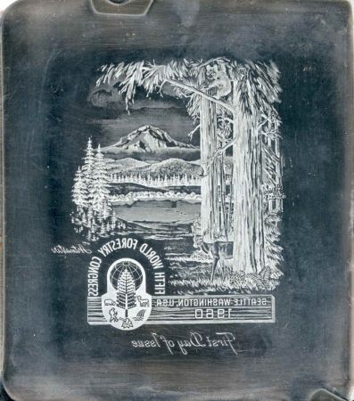 US Artmaster Scott 1156 1960 5th World Forestry Congress - Plate