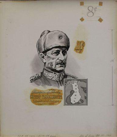 US Artmaster Scott 1165 - 1166 1960 Champion of Liberty: Baron Gustaf  - Artwork