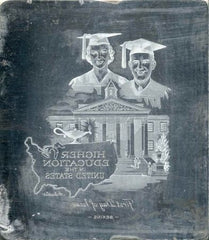 US Artmaster Scott 1206 1962 Higher Education, Map of U.S.  - Plate