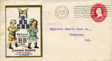US 1909 2c postal stationery with Bee