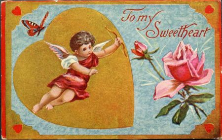 US 1909 Valentine PC with Butterfly