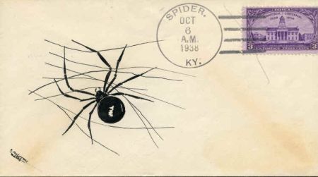 US 1938 SPIDER KY cancel and cachet