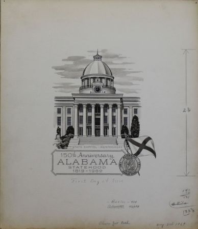 US Artmaster Scott 1375 1969 Alabama Statehood - Artwork
