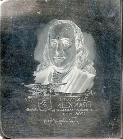 US Artmaster Scott 1393D 1970 - 74 Benjamin Franklin - Plate