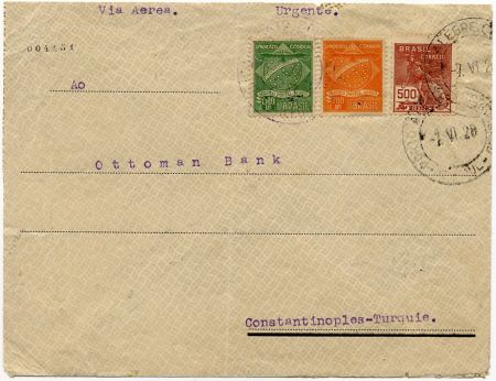 Brazil 1928 Early Airmail to Turkey