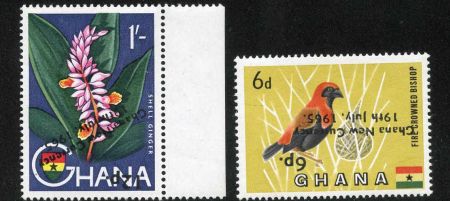 Ghana 1965  220, 222 Inverted Ovpt
