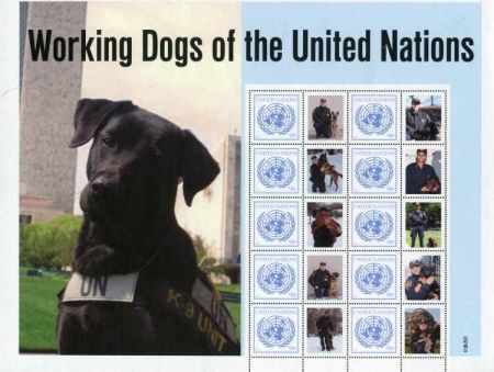 UN Personalized Sheets S41 2011 NY Working Dogs, 10 different labels