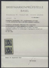 Liechtenstein 58 Variety NH Vertical Pair - Cert
