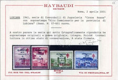 Yugoslavia, Lubiana  1941  Italian Occupation, Sassone 57 - 60 F-VF NH Raybaudi certificate.