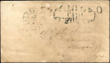 US Back Of Book - Confederate States of America 98XU2 Postmaster Provisionals 10 cent Galveston, TX VF cover