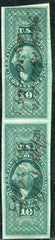 US R94a Revenue Used Vertical pair - Top F - VF, bottom XF, PF Cert cv $350