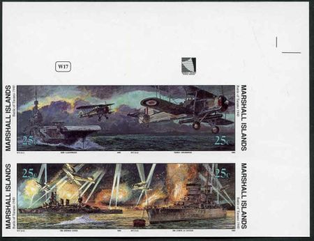 Marshall Is. 267 - 270 Imperf Block of 4, Battle of Taranto, WWll