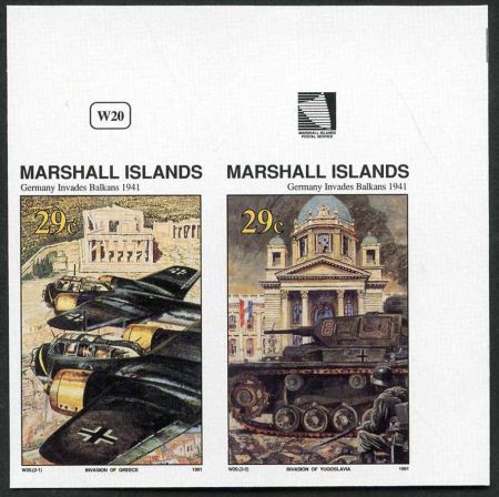 Marshall Is. 276 - 277 Imperf Pair, Germany Invades Balkan, WWll