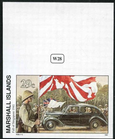 Marshall Is. 293 Imperf, Singapore falls to Japanese, WWll