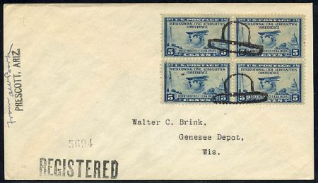 US Arizona, Prescott 650 block, Fancy Cancel Cover, Hat