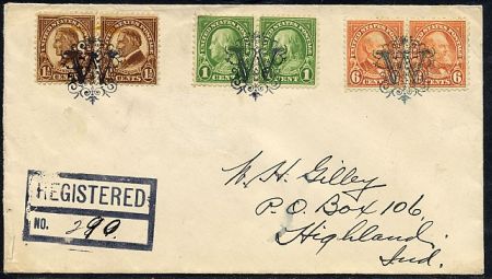 US Illinois, Worth 632, 633, 638 Fancy Cancel Cover, Ornate W Cancel