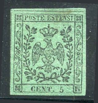Italian States - Modena 1 Hinged VF Signed Raybaudi cv $2,375