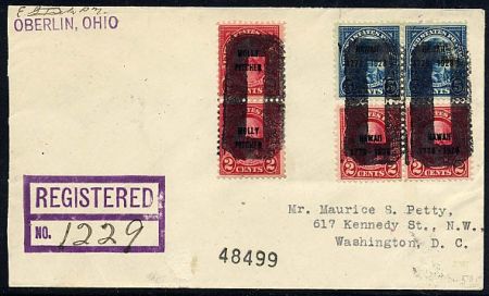 US Ohio, Oberlin 646,647, 648 Fancy Cancel Cover, "O"