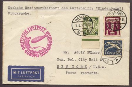 Danzig 1936 Unlisted 6th NA Flight