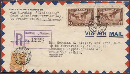 Canada 1936 2nd North American Hindenburg Flight S.411C