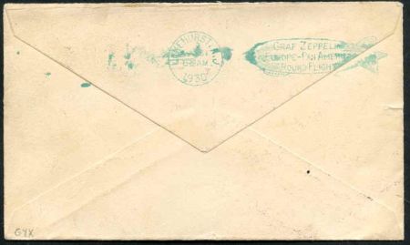 US 1930 C15 FDC VF stamp on flown First Day on lightly toned cover with handwritten cachet,  1/4  tear at left