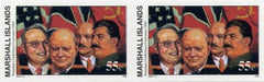 Marshall Is. 518 Imperf Pair, Postdam Conference, Truman, Churchil, WWll