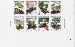 Marshall Is. 828 Imperf Block of 8, Vintage Cars