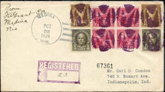 US Wisconsin, Medina 551, 556, 681 Fancy Cancel Cover'Negative"M" in Circle
