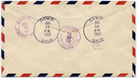 US Ohio, Dawn C12 Fancy Cancel Cover, Tic-tac-toe Grid