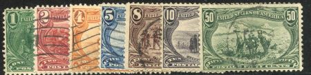 US 285 - 291 Early Commemoratives F - VF Used Lt Cancels  cv $347.25