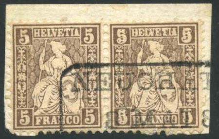 Switzerland 61 Used On Piece, XF, Dated 45.2.01 - Exception Centering