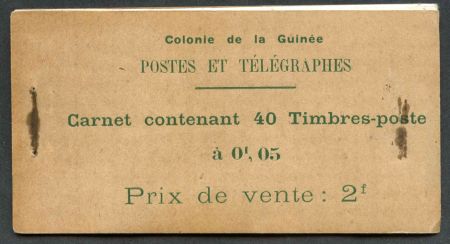 French Guinea 66 NH  Complete Booklet Stain on cover from staple of other booklet